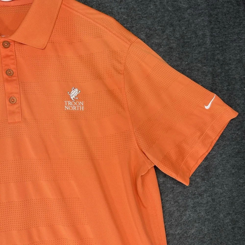 Nike Troon North Golf Polo Shirt Mens XL Orange Breathable Short sleeve - Picture 3 of 13